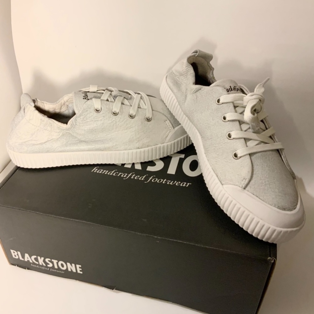 BLACKSTONE RL78 Leather White Metallic Low Sneaker - Picture 9 of 16